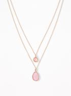 Layered Crystal-stone Chain Necklace For Women