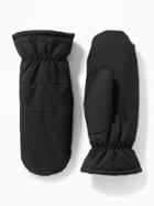 Old Navy Womens Quilted Water-resistant Mittens For Women Black Size S/m