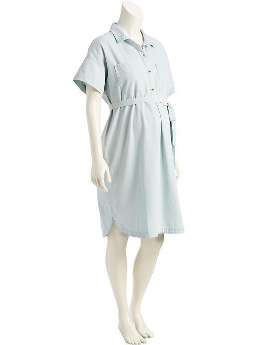 Old Navy Matenrity Chambray Shirt Dress - Light Wash