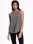 Old Navy Relaxed Hi Neck Texture Tank For Women - Charcoal