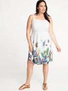 Old Navy Womens Plus-size Fit & Flare Cami Dress White Floral Size 3x