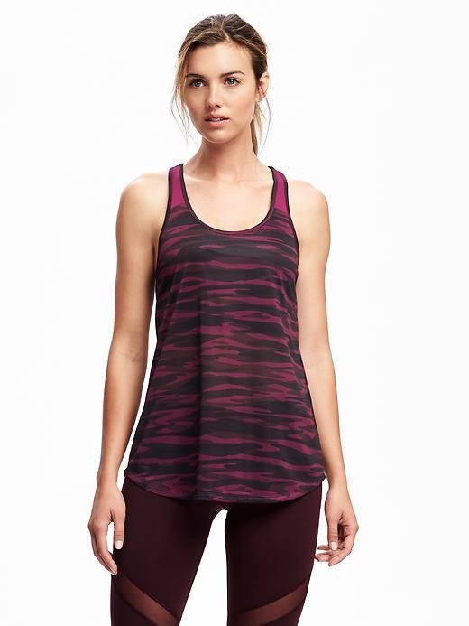 Old Navy Go Dry Performance Mesh Straps Tank For Women - Pink Camo