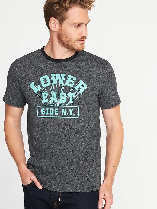 Old Navy Mens Soft-washed Graphic Ringer Tee For Men Lower East Side Ny Size L