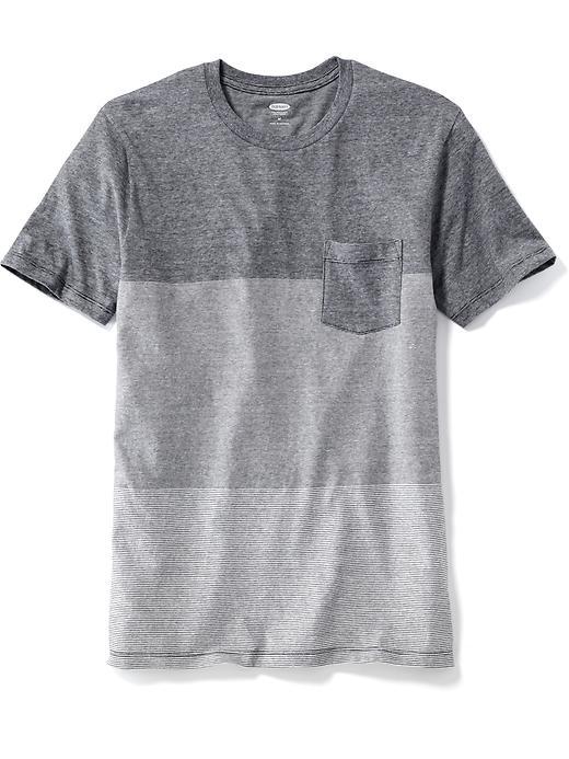 Old Navy Striped Colorblock Pocket Tee For Men - Ink Blue