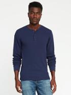 Old Navy Mens Soft-washed Built-in Flex Thermal Henley For Men Lost At Sea Navy Size S