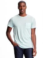 Old Navy Jersey Crew Neck Pocket Tee For Men - Eyrie Blue