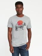 Old Navy Soft Washed Bear Graphic Tee For Men - Heather Gray