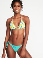 Old Navy Womens Triangle String-bikini Top For Women Pineapples Size L