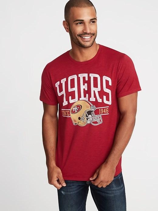 Old Navy Mens Nfl Team-graphic Slub-knit Tee For Men 49ers Size S