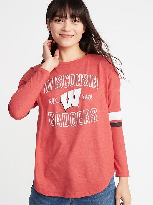 Old Navy Womens College-team Graphic Drop-shoulder Tee For Women Wisconsin Size Xxl