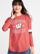 Old Navy Womens College-team Graphic Drop-shoulder Tee For Women Wisconsin Size Xxl