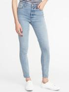 Old Navy Womens High-rise Secret-slim Raw-edge Rockstar Jeans Light Wash Size 6