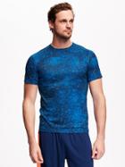 Old Navy Go Dry Cool Printed Performance Tee For Men - Boogaloo Blue Poly