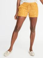 Mid-rise Daisy-print Linen-blend Shorts For Women - 4-inch Inseam