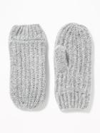 Old Navy Womens Rib-knit Mittens For Women Gray Size One Size