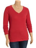 Womens Plus Perfect V Neck Tees Size 1x Plus - Saucy Red