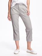 Old Navy Mid Rise Textured Twill Capris For Women - Palomino