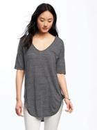 Old Navy Relaxed Curved Hem Tunic For Women - Dark Charcoal Gray