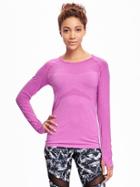 Old Navy Go Dry Seamless Performance Top For Women - Fuchsia Leaders Poly