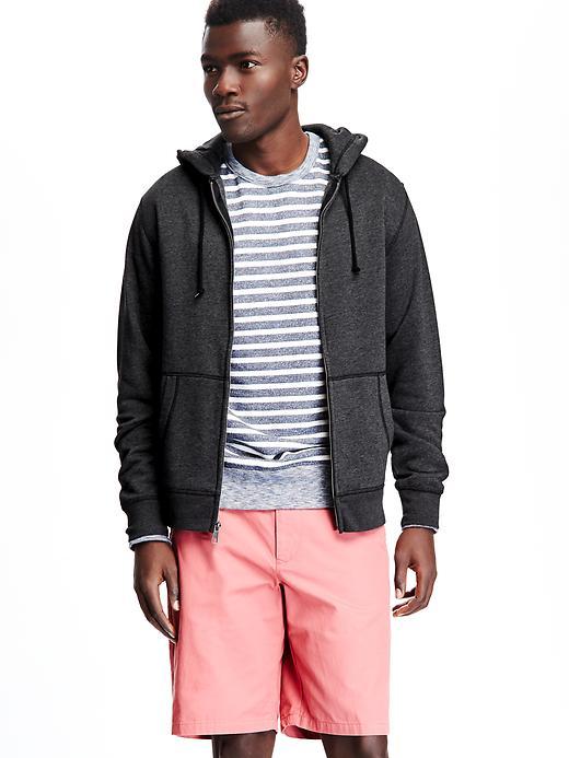 Old Navy Jersey Fleece Zip Hoodie For Men - Charcoal Gray