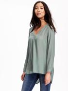 Old Navy Twill Pleated Tunic For Women - Thyme To Go