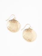 Old Navy Hammered Disk Drop Earrings For Women - Antique Gold