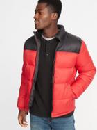 Old Navy Mens Quilted Frost-free Color-block Nylon Jacket For Men Robbie Red Size M
