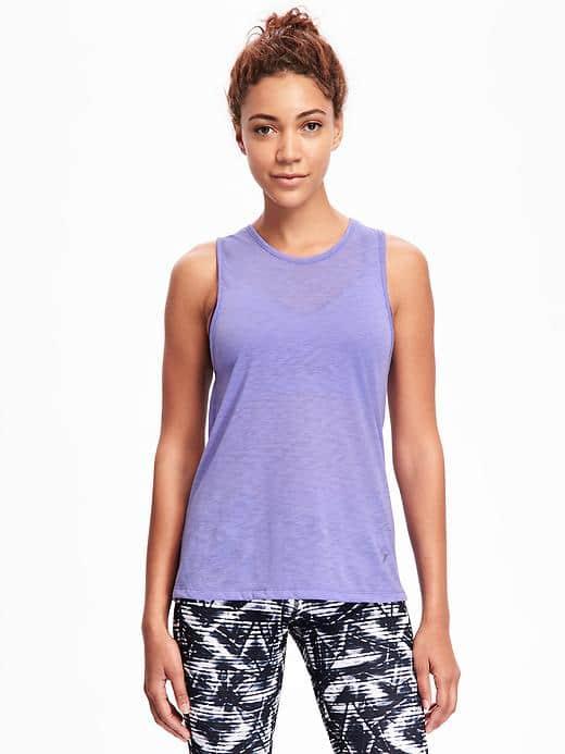 Old Navy Go Dry Open Back Training Tank For Women - Delphinium