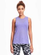 Old Navy Go Dry Open Back Training Tank For Women - Delphinium