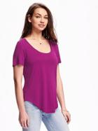 Old Navy Relaxed Curve Hem Tee For Women - Fuchsia Generations