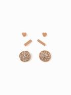 Old Navy Multi Shape Stud Earring 3 Pack For Women - Tiny Hearts