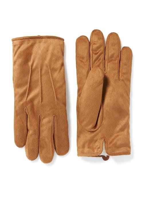 Old Navy Sueded Sherpa Lined Gloves For Men - Suede To The Music