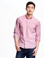 Old Navy Slim Fit Striped Shirt For Men - Raspberry Blush