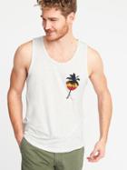 Old Navy Mens Soft-washed Graphic Tank For Men Palm Tree & Sun Size L