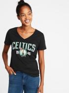 Old Navy Womens Nba Team-graphic V-neck Tee For Women Boston Celtics Size Xs