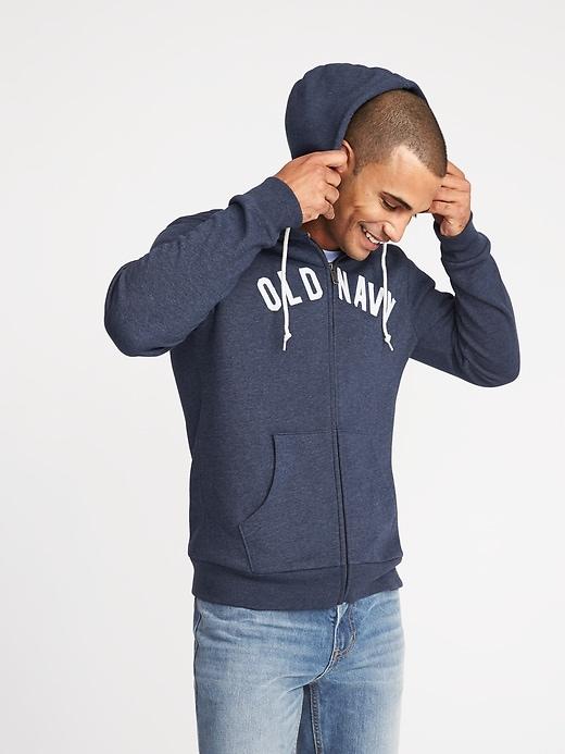 Old Navy Mens Logo-graphic Fleece Hoodie For Men Ink Blue Size Xxxl