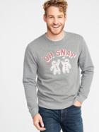 Old Navy Mens Holiday-graphic Sweatshirt For Men Oh Snap Size L