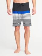 Old Navy Mens Printed Board Shorts For Men (8) Black/gray Stripe Size 42w