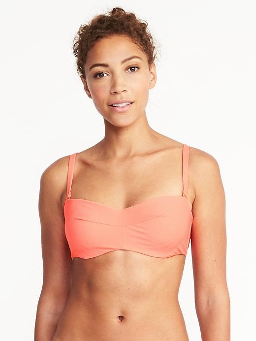 Old Navy Womens Bandeau Underwire Swim Top For Women Coral Pink Size M
