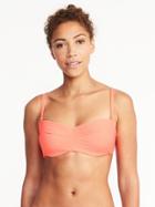 Old Navy Womens Bandeau Underwire Swim Top For Women Coral Pink Size M