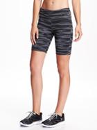 Old Navy Go Dry Printed Compression Bermuda Short For Women - Gray Heather
