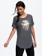 Old Navy Relaxed Graphic Tee For Women - Dark Steel