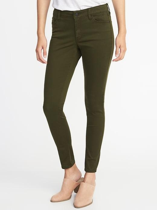 Old Navy Womens Mid-rise Sateen Rockstar Jeans For Women Royal Pine Size 14