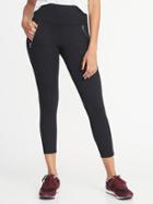 High-rise Zip-pocket 7/8-length Street Leggings For Women