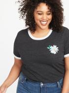 Plus-size Graphic Ringer Tee