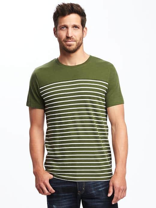 Old Navy Soft Washed Seamed Yoke Tee For Men - Another Green World