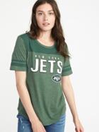 Old Navy Womens Nfl Team Sleeve-stripe Tee For Women Jets Size M