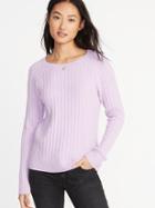 Old Navy Womens Rib-knit Sweater For Women Lilac Purple Size L