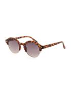 Old Navy Round Half Frame Sunglasses For Women - Tortoise
