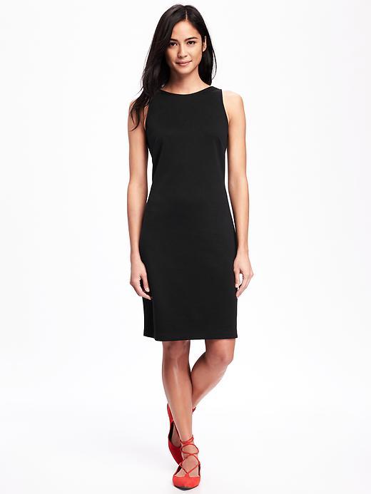 Old Navy Sleeveless Slim Shift Midi Dress For Women - Black